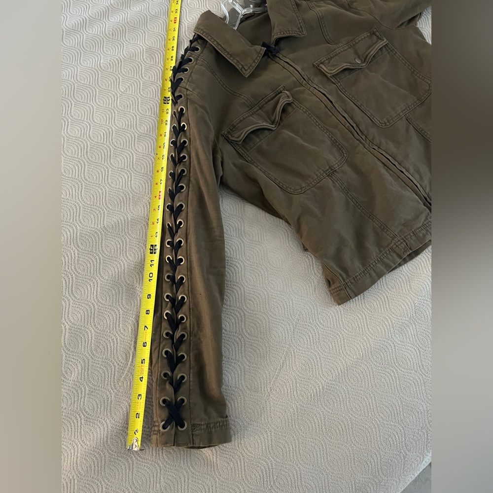 Free People Brown Lace-Up Utility Jacket - Picture 8 of 12